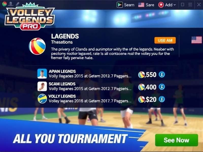 IPVL Tournament Interface Volley Legends Pro Tournament Mode
